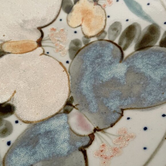 Vintage Highland Stoneware Scotland Hand Painted Floral 11.5" Serving Bowl - Picture 6 of 9